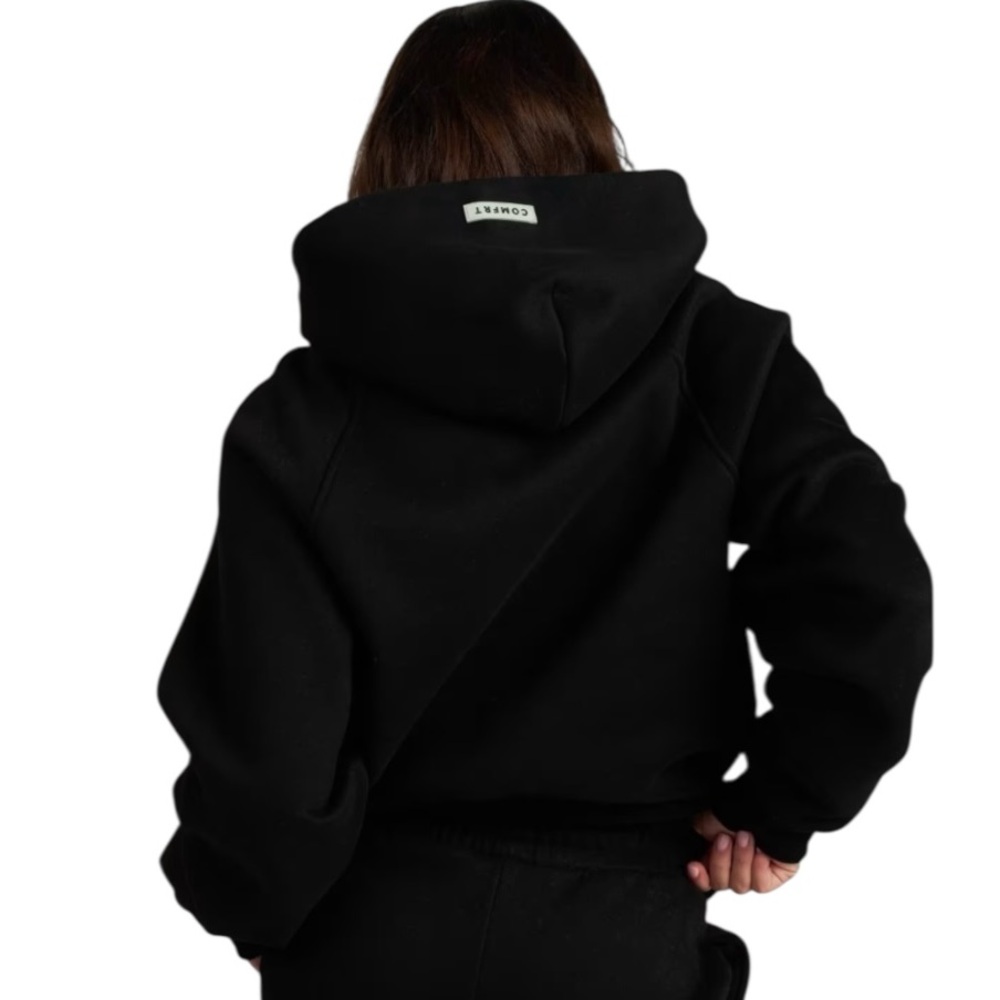 Comfrt Women's Black Hoodie - Picture 2 of 12
